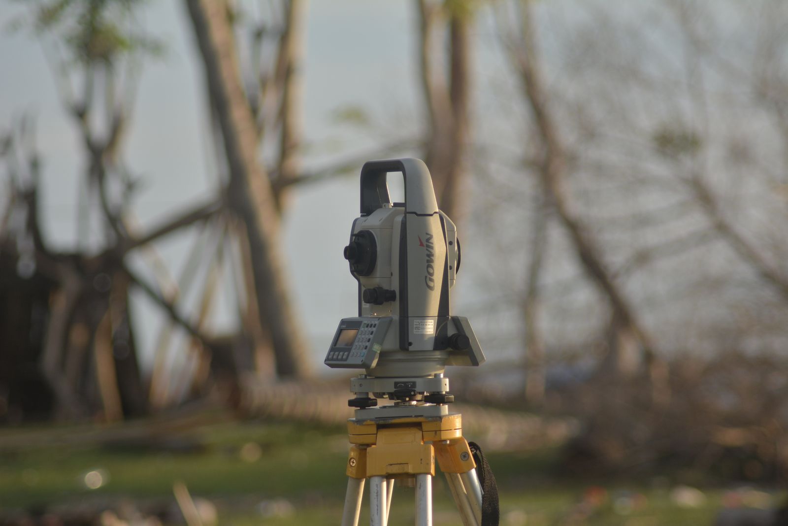 GEODECA total station set up over a control point